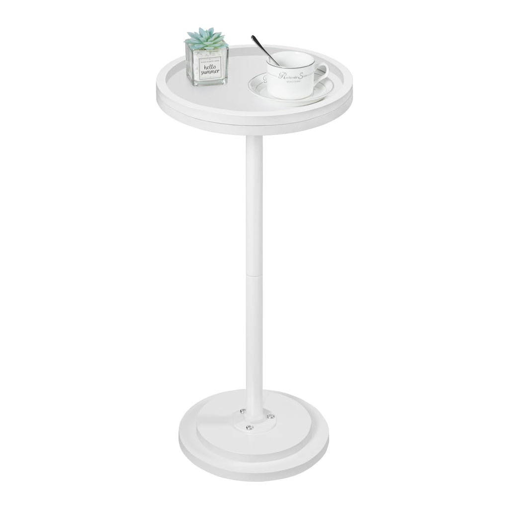 HOOBRO Round Pedestal Side Table for Small Spaces