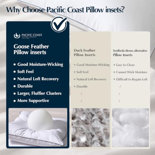 Pacific Coast Goose Feather Decorative Pillow Inserts