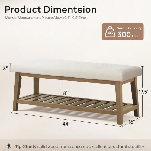 Upholstered Entryway Shoe Bench for Bedroom & Hallway