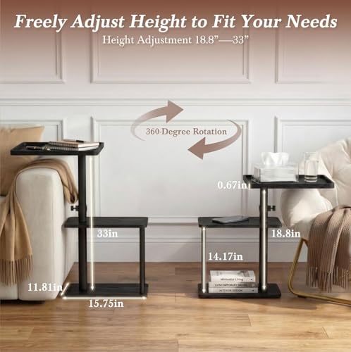 Faesun Swivel Side Table for Living Room & Bedroom