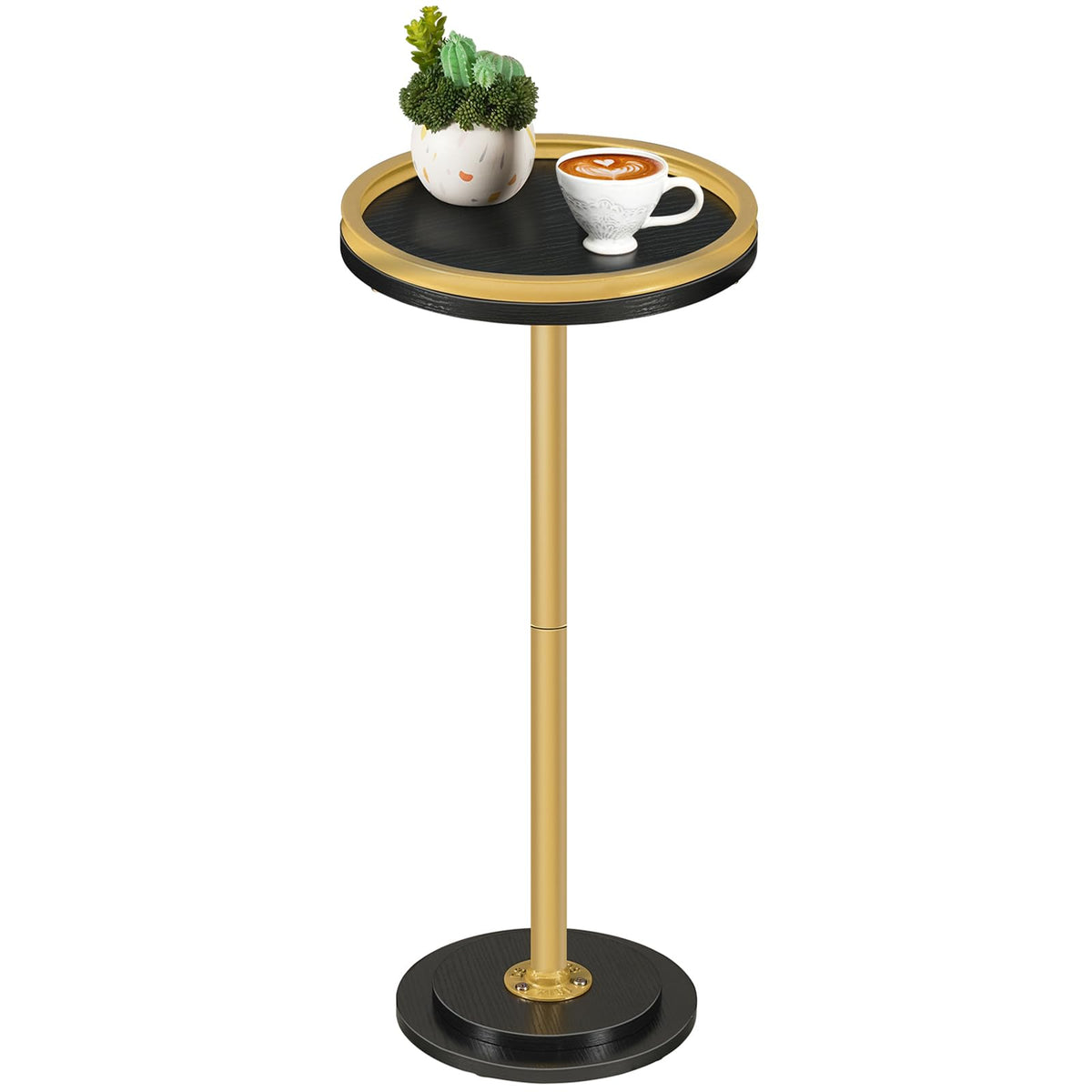 HOOBRO Round Pedestal Side Table for Small Spaces