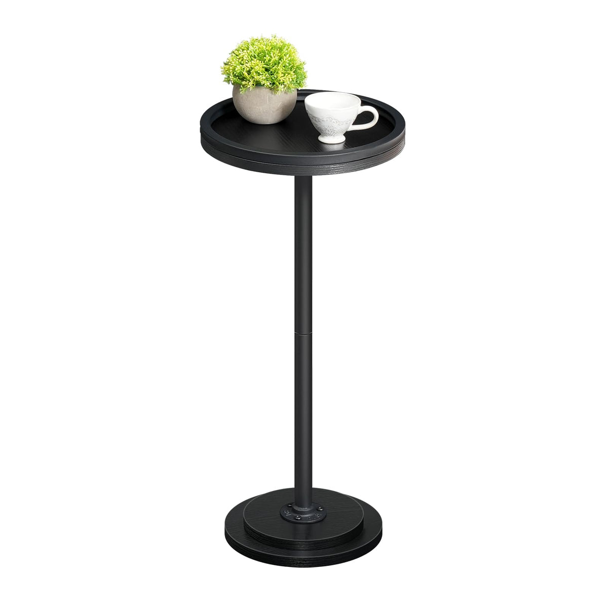HOOBRO Round Pedestal Side Table for Small Spaces