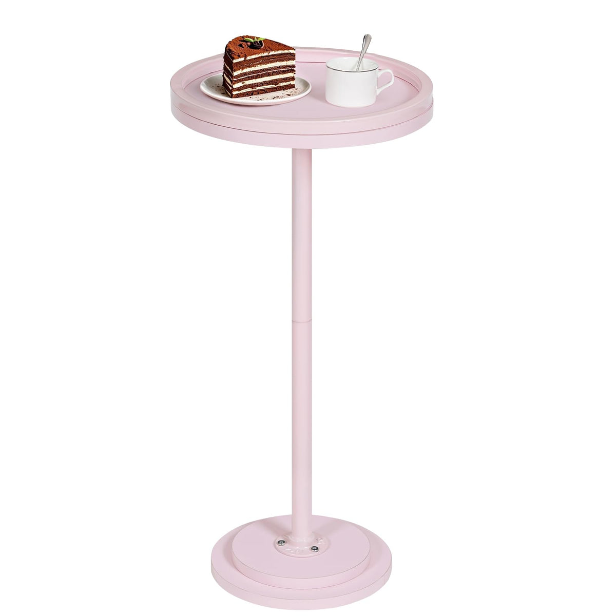 HOOBRO Round Pedestal Side Table for Small Spaces
