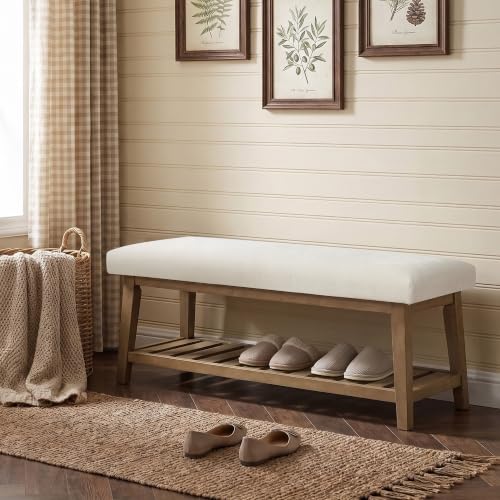 Upholstered Entryway Shoe Bench for Bedroom & Hallway