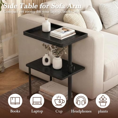 Faesun Swivel Side Table for Living Room & Bedroom