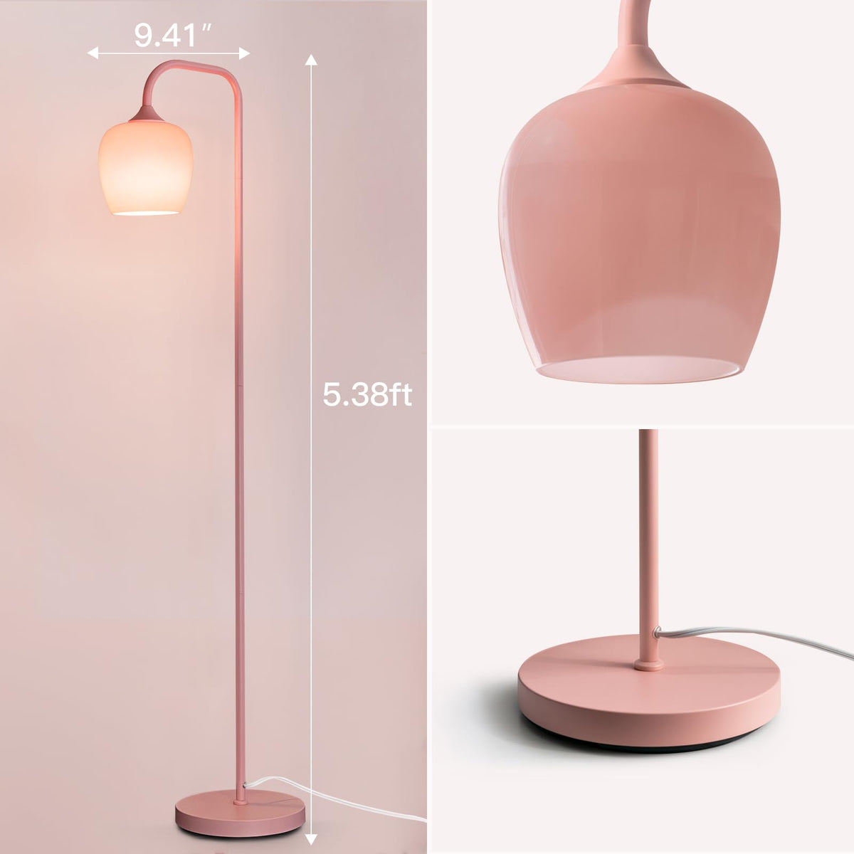 ONEWISH Floor Lamp with Side Table & USB Charging Ports