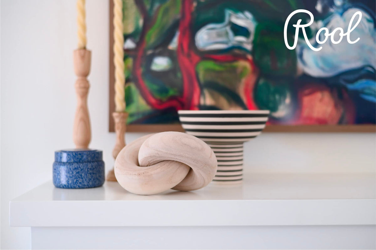 Rool Wooden Knot Chain Link Decor for Shelves & Coffee Tables