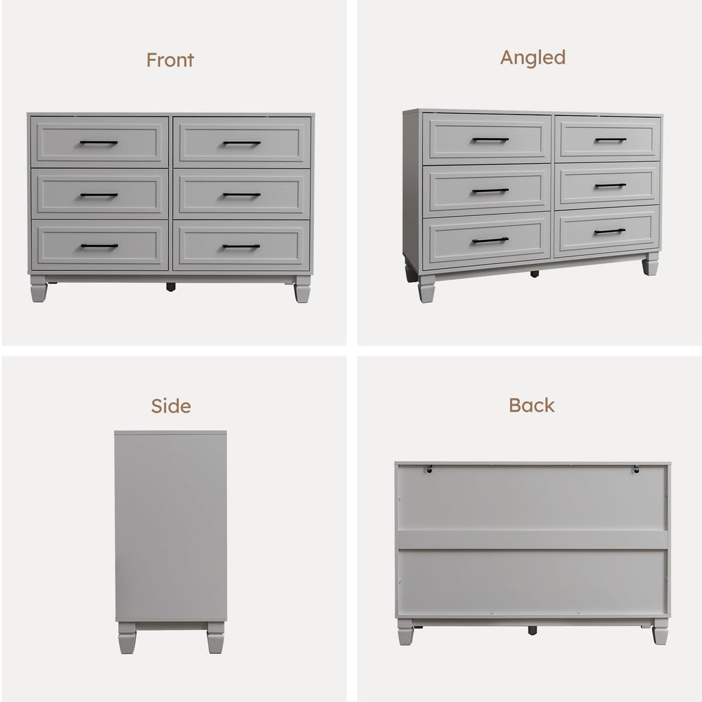BERRY NEST Farmhouse 6 Drawers Dresser for Bedroom