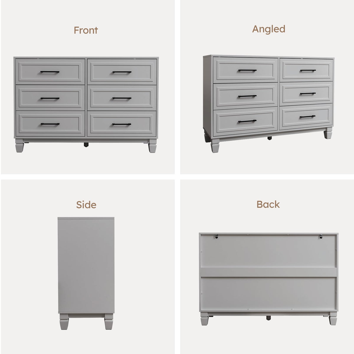 BERRY NEST Farmhouse 6 Drawers Dresser for Bedroom