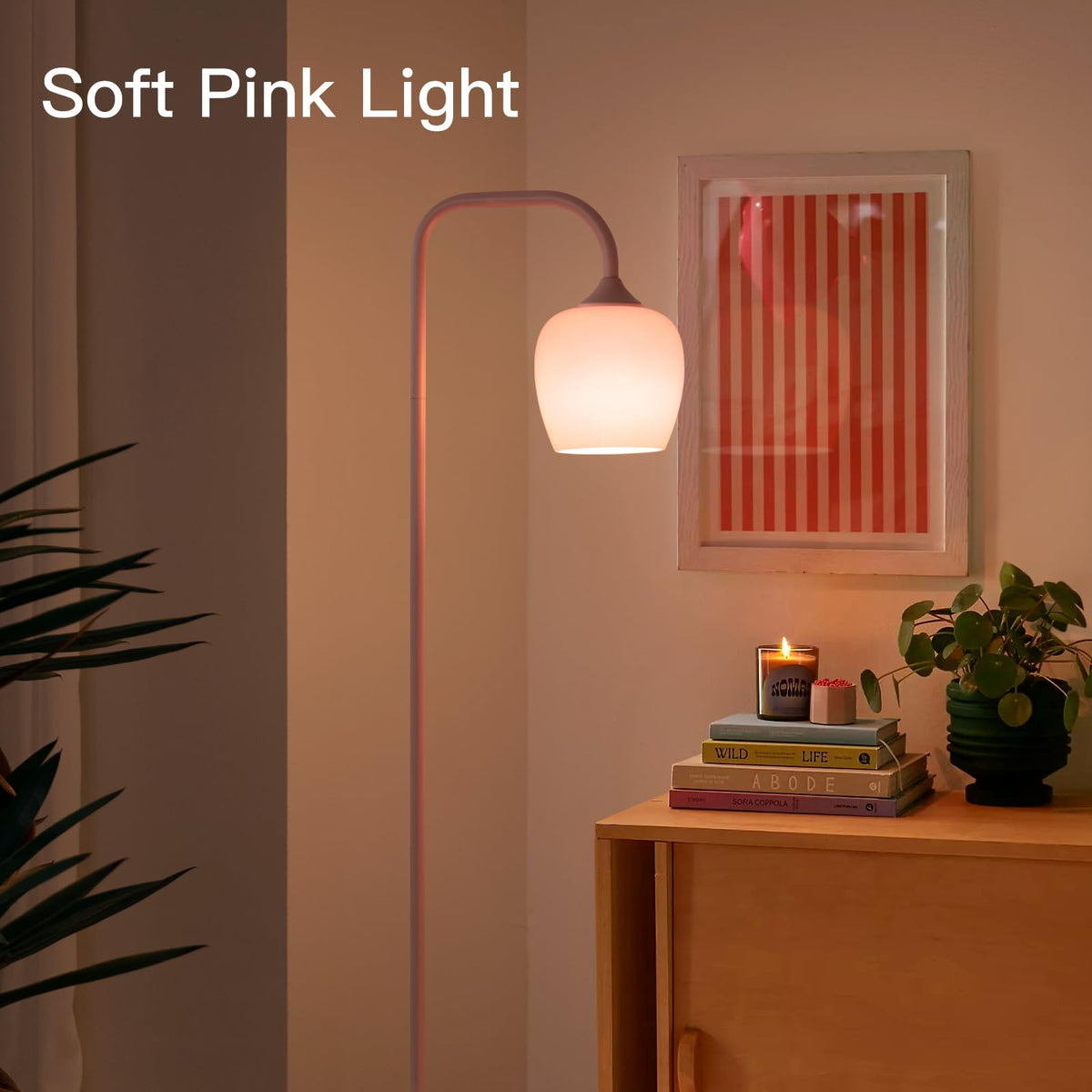 ONEWISH Floor Lamp with Side Table & USB Charging Ports