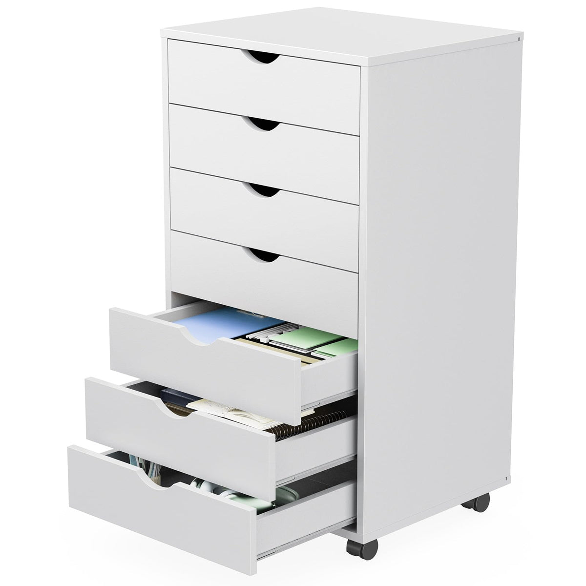 Sweetcrispy Wooden Drawer Storage Chest with Wheels