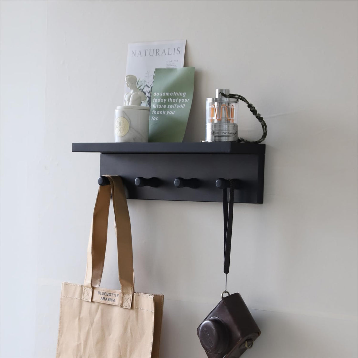 XAOMLP Wooden Wall-Mounted Coat Rack with Hooks
