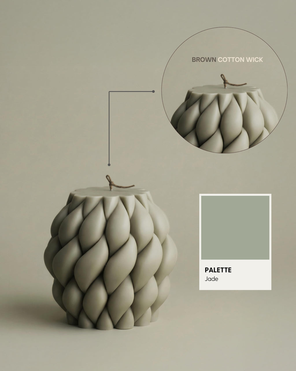 LAWA Handmade Large Knot Ball Decorative Soy Wax Candle