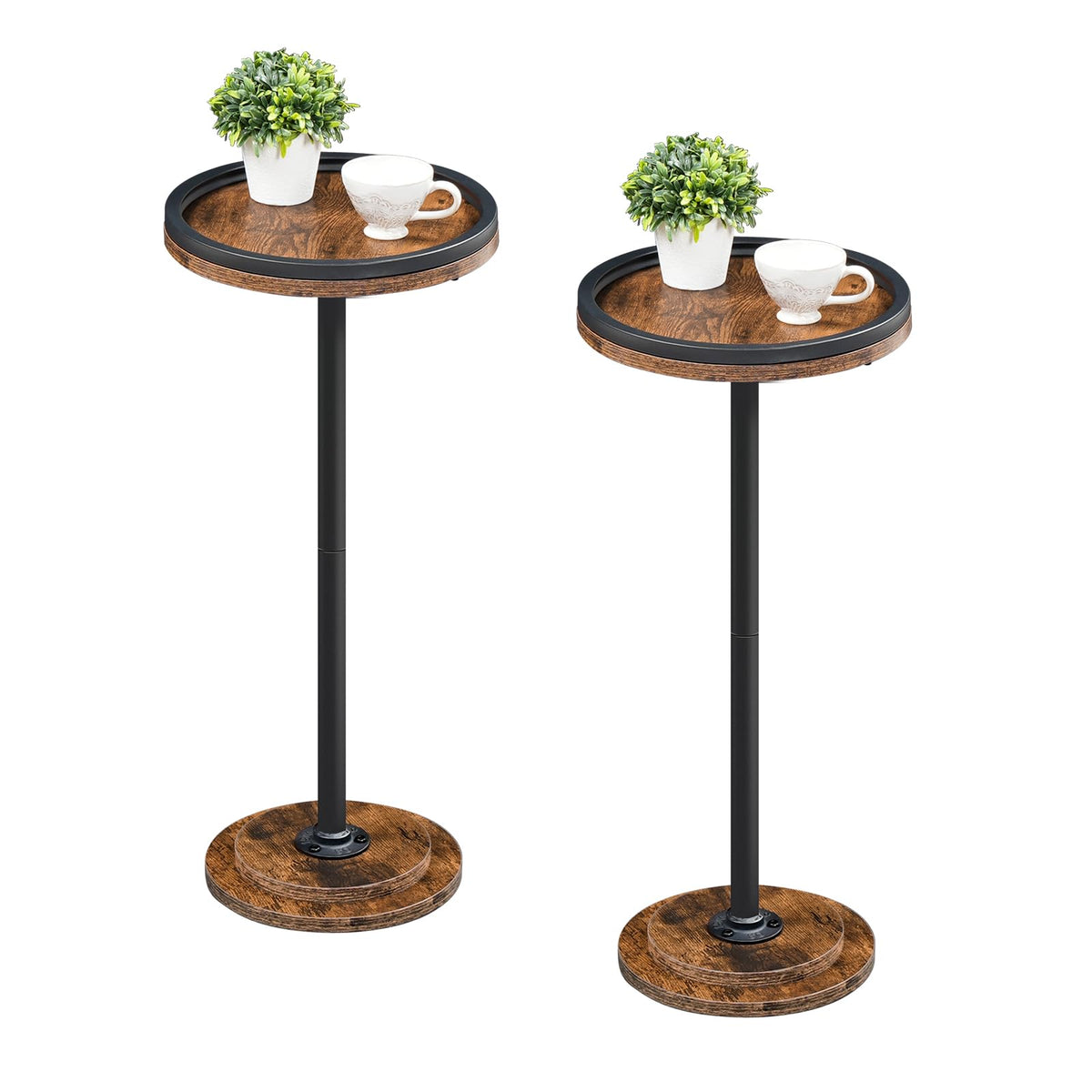 HOOBRO Round Pedestal Side Table for Small Spaces