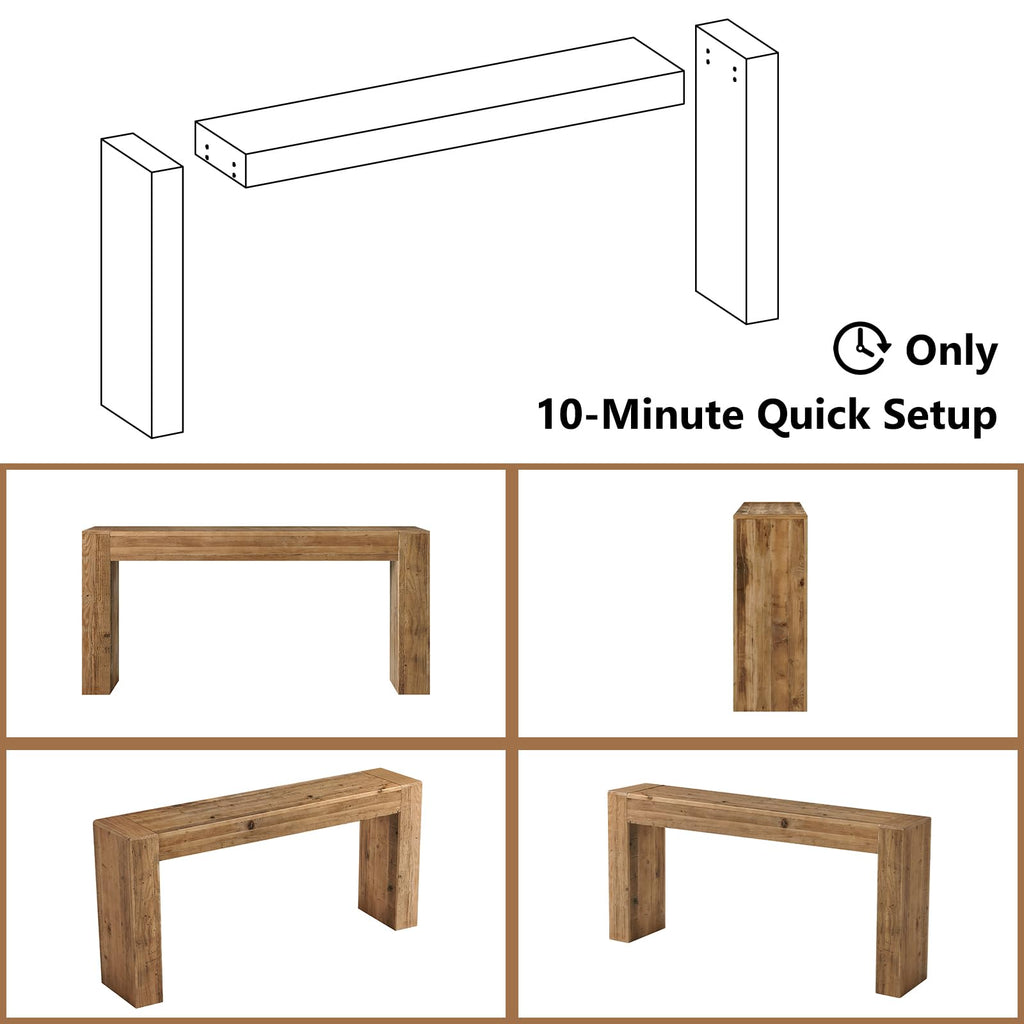 WINWY Solid Wood Console Table for Entryway & Living Room