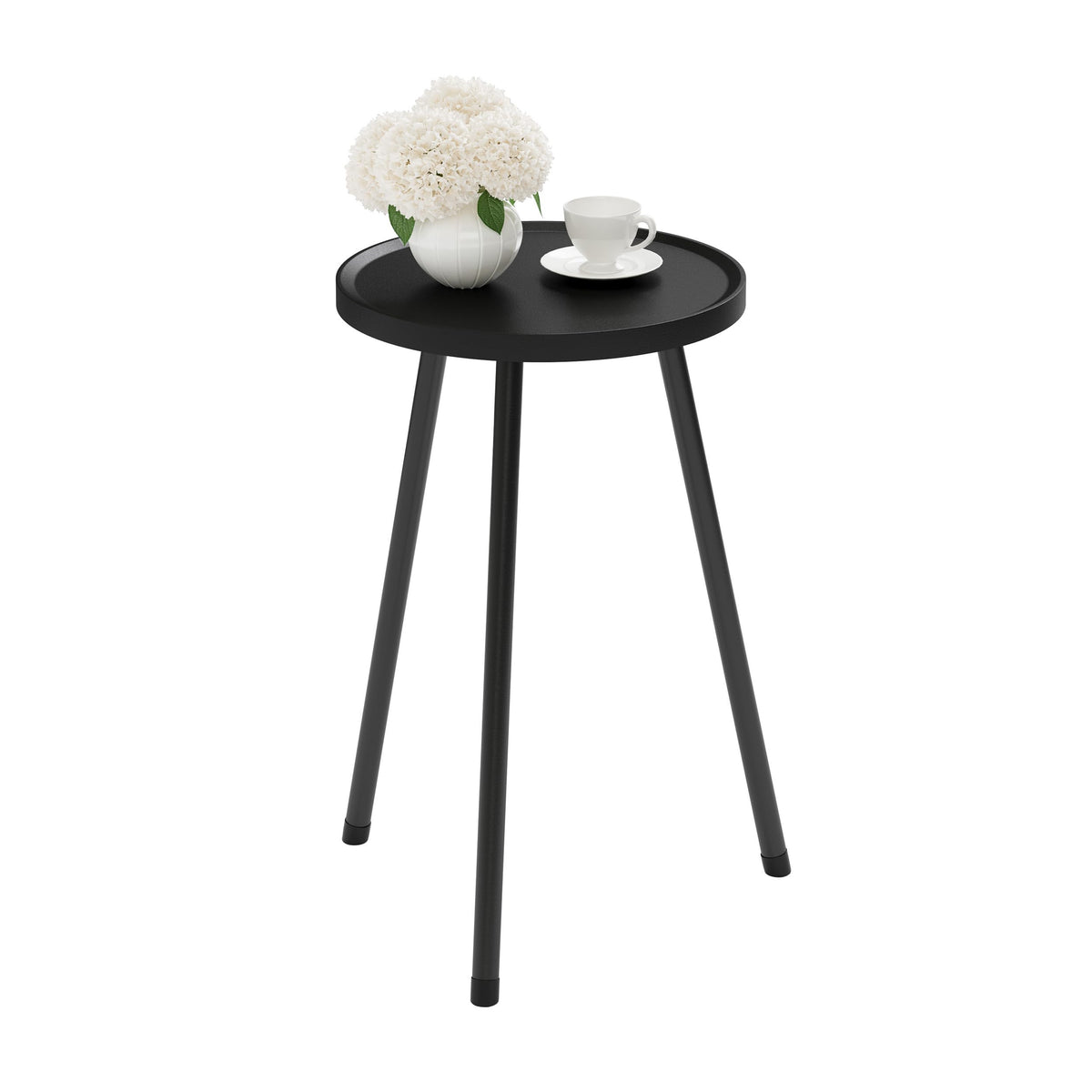 YAUKTAK Mini Round Side Table for Small Living Spaces