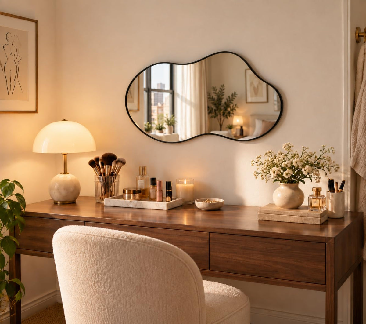 potijo Irregular Asymmetrical Decorative Wall Mirror