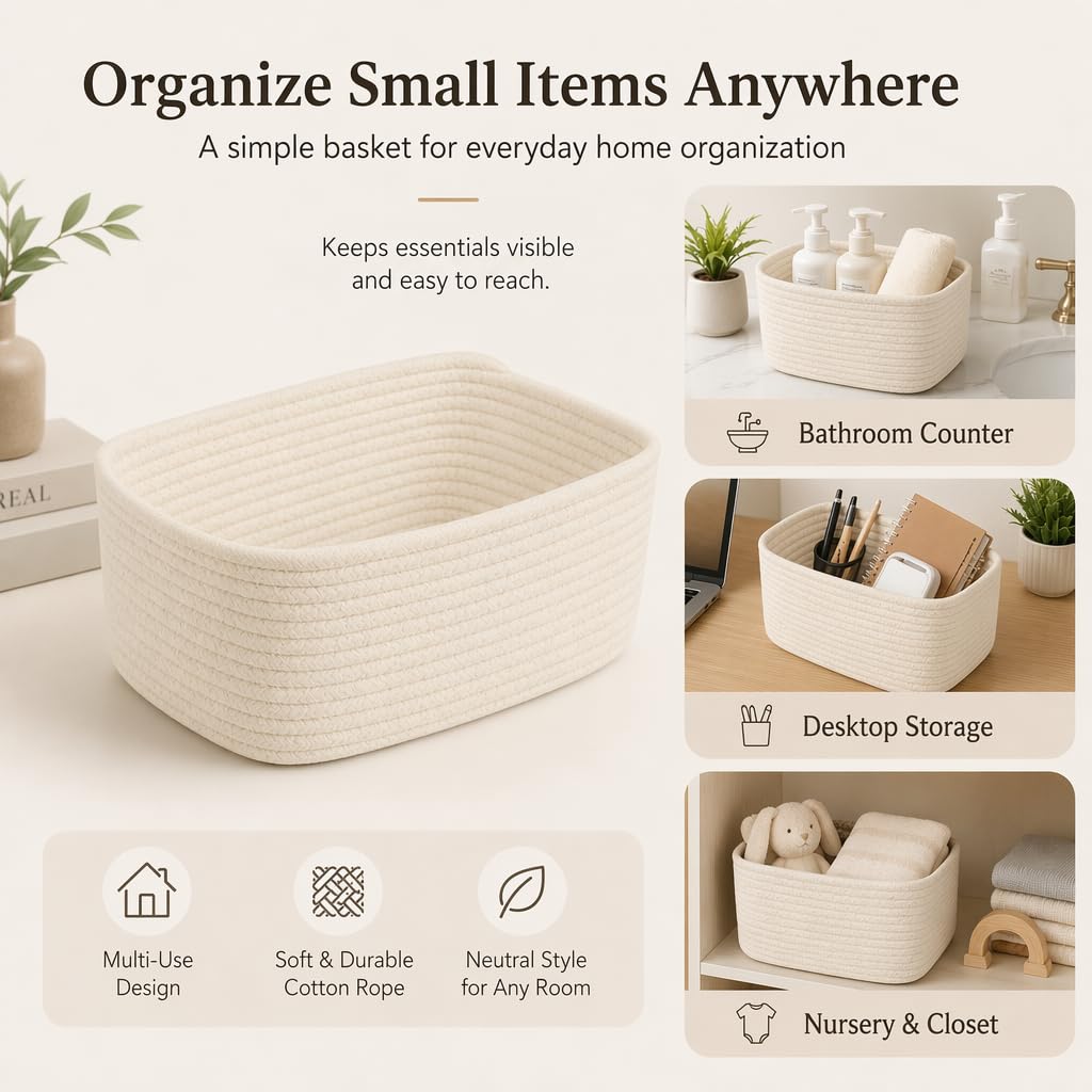 Zenlyzoo Small Storage Baskets for Home Organization