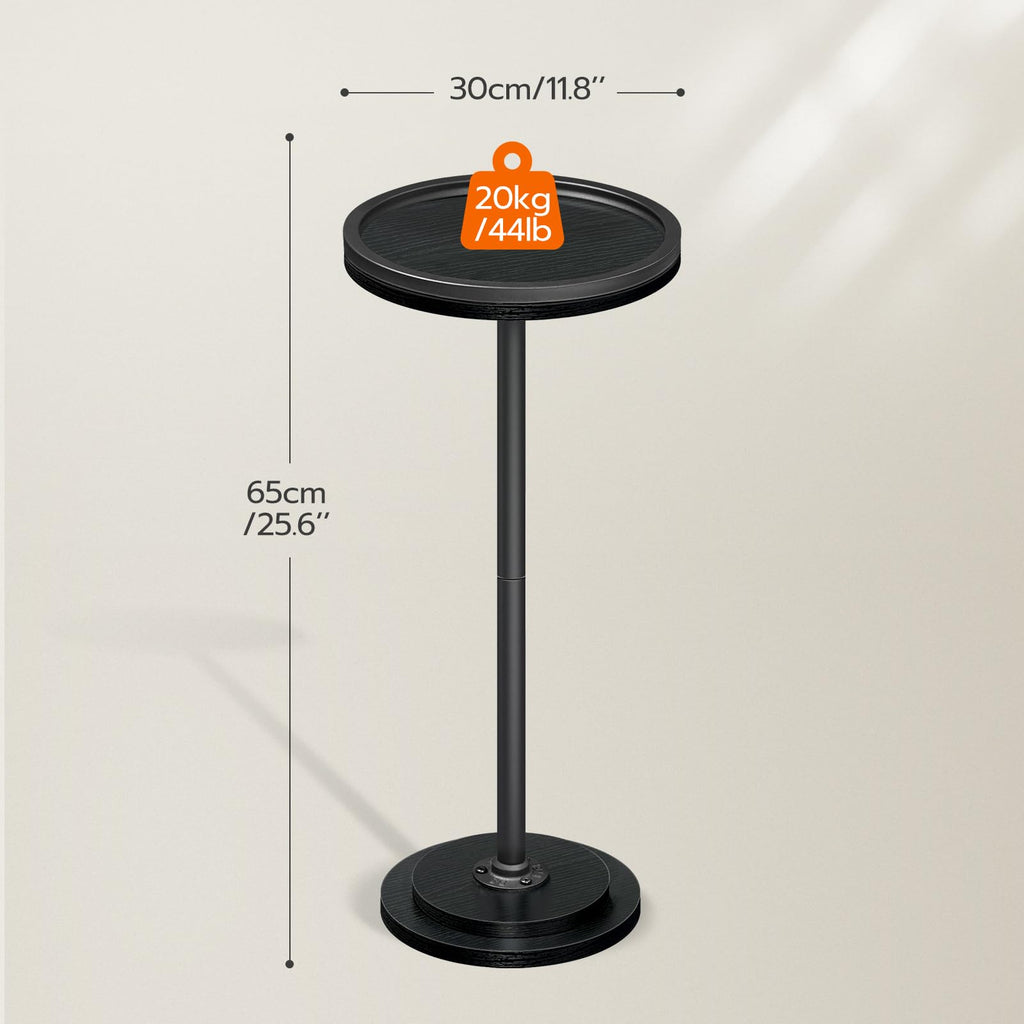 HOOBRO Round Pedestal Side Table for Small Spaces