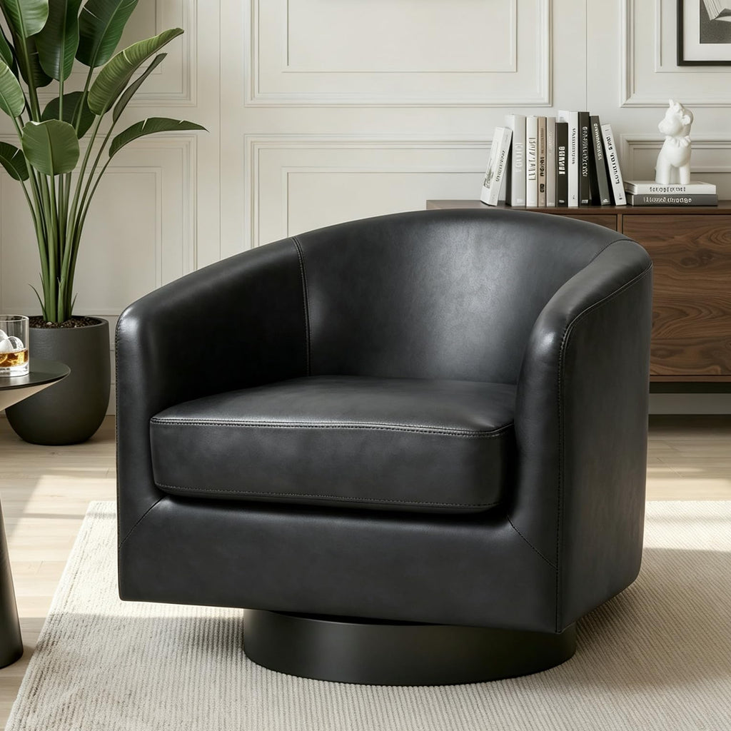 UIXE Swivel Barrel Accent Armchair for Living Room