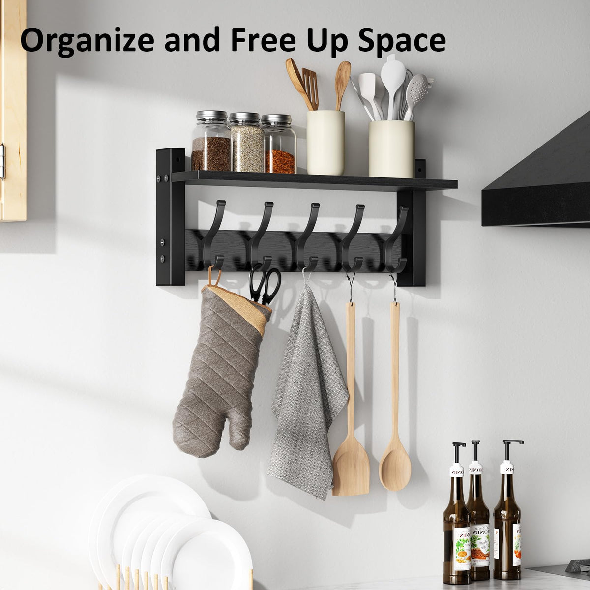 Optish 17.1-Inch Wall-Mounted Coat Rack with Shelf