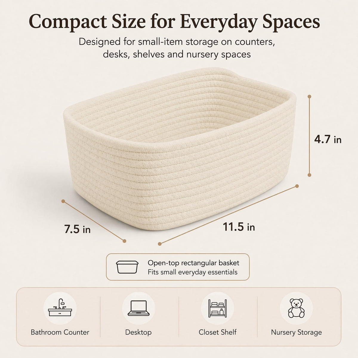 Zenlyzoo Small Storage Baskets for Home Organization