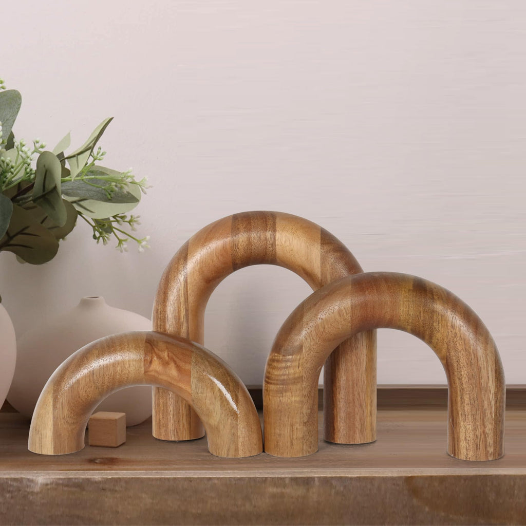 Oakrain Wooden Arch Decorative Accents, Set of 3