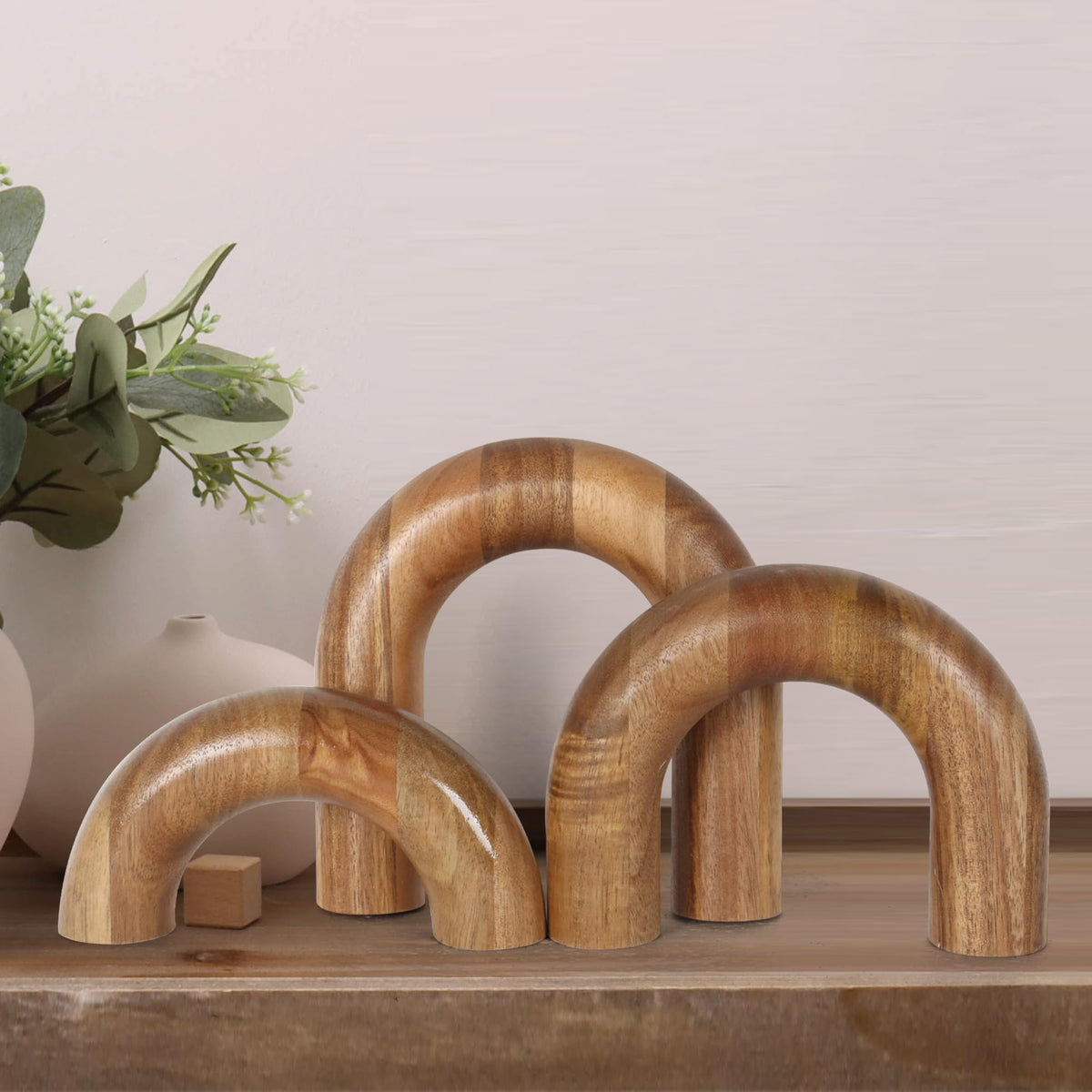 Oakrain Wooden Arch Decorative Accents, Set of 3