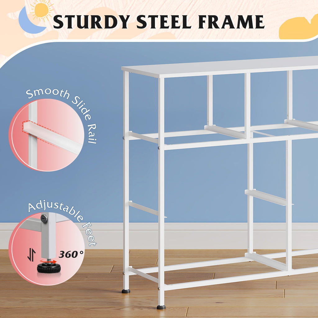 WLIVE 7-Drawer Fabric Storage Dresser with Wood Top