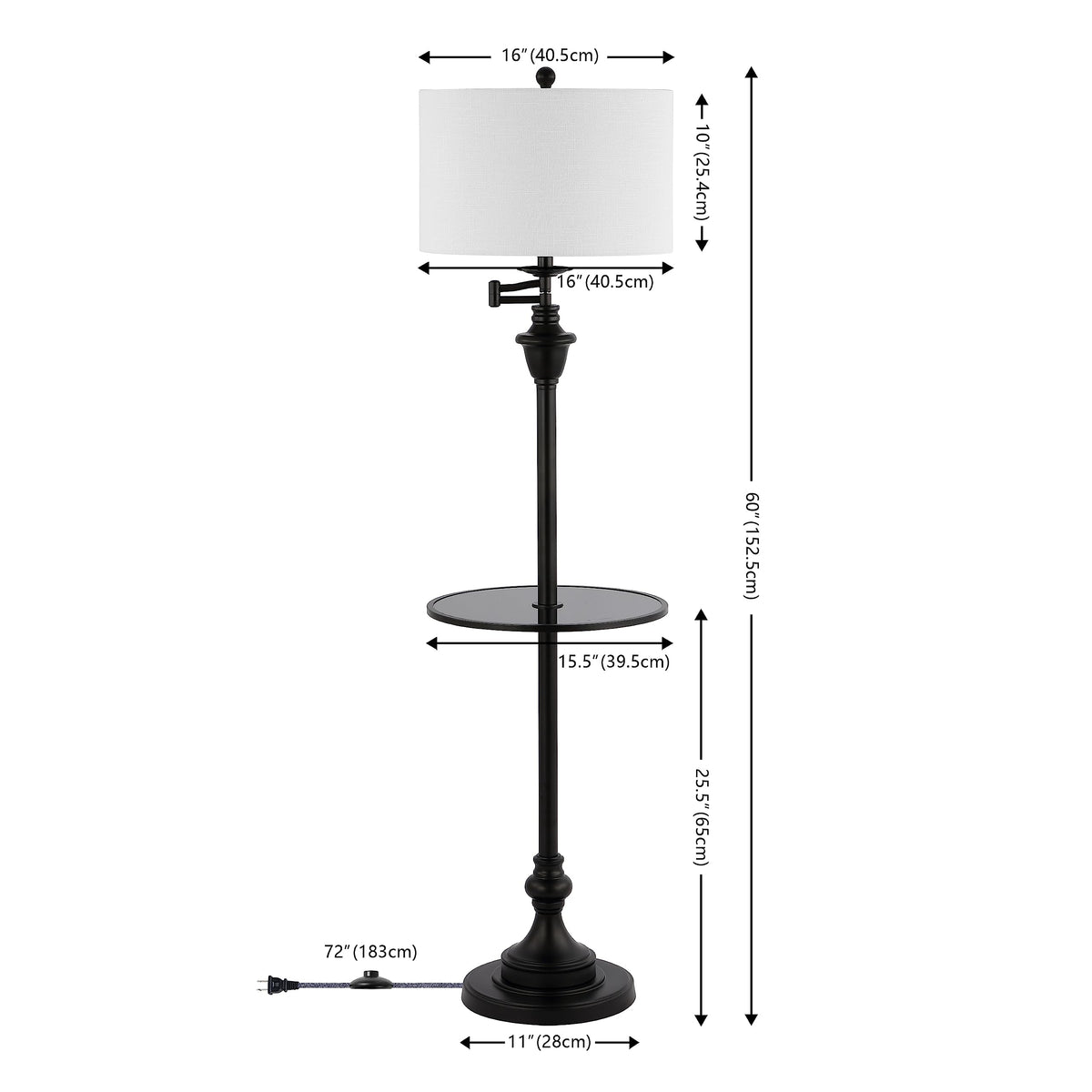 JONATHAN Y Metal & Glass LED Table and Floor Lamps