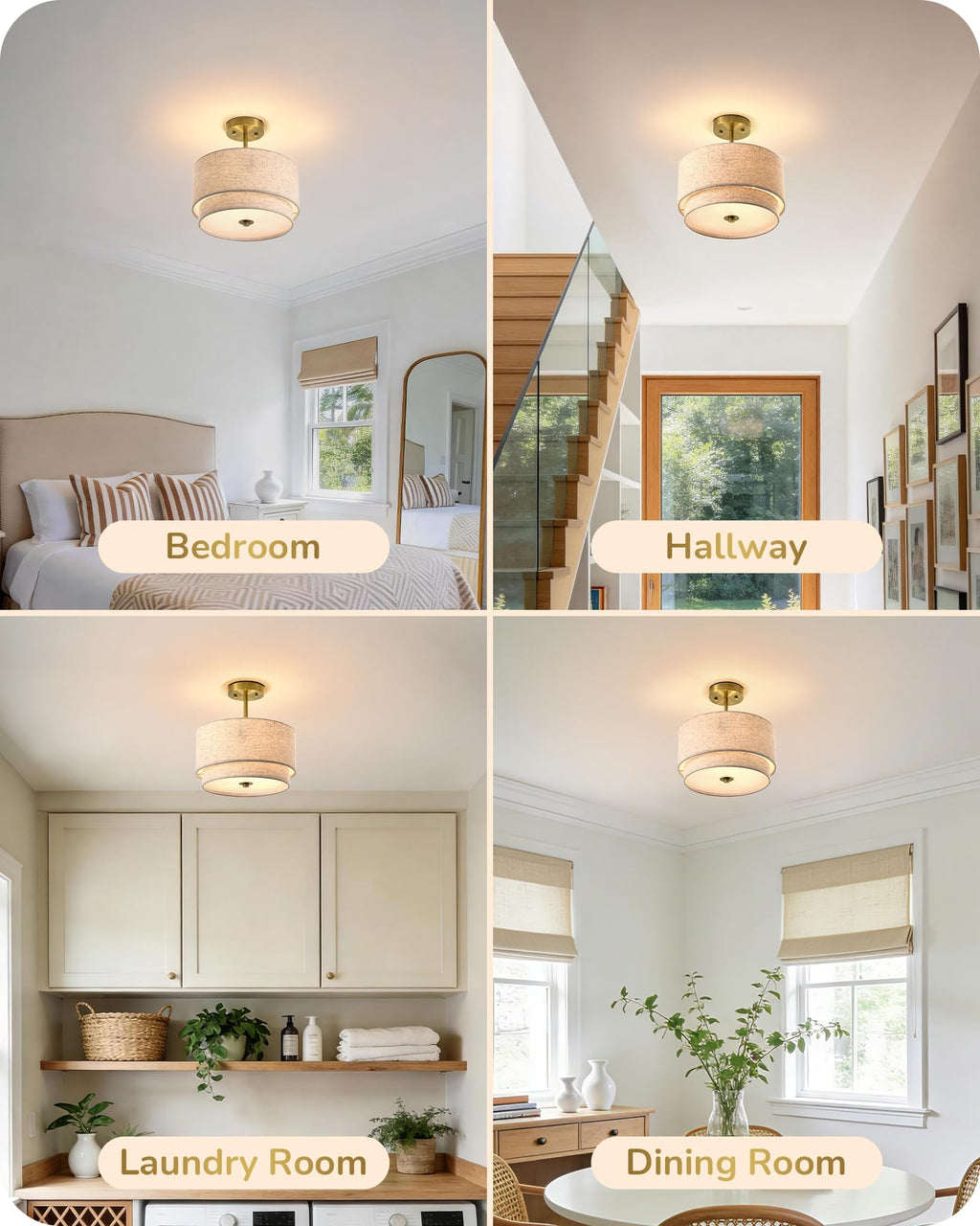 EDISHINE HFCL13CDE Ceiling Light Fixture for Home Lighting