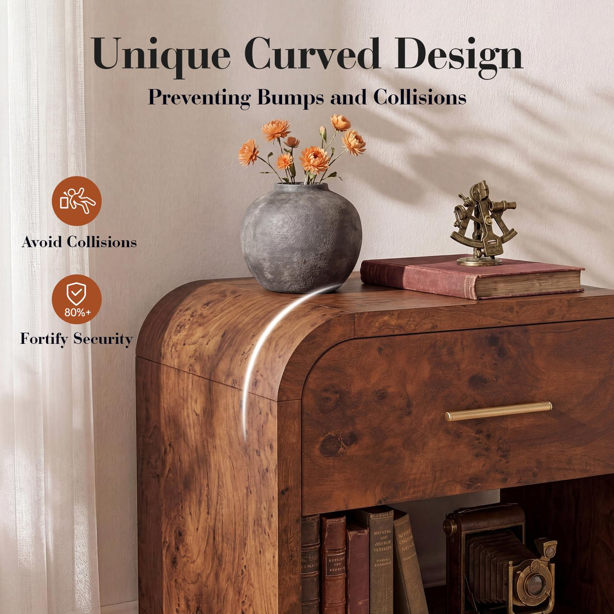 EliteSet Modern Nightstand for Bedroom & Living Room