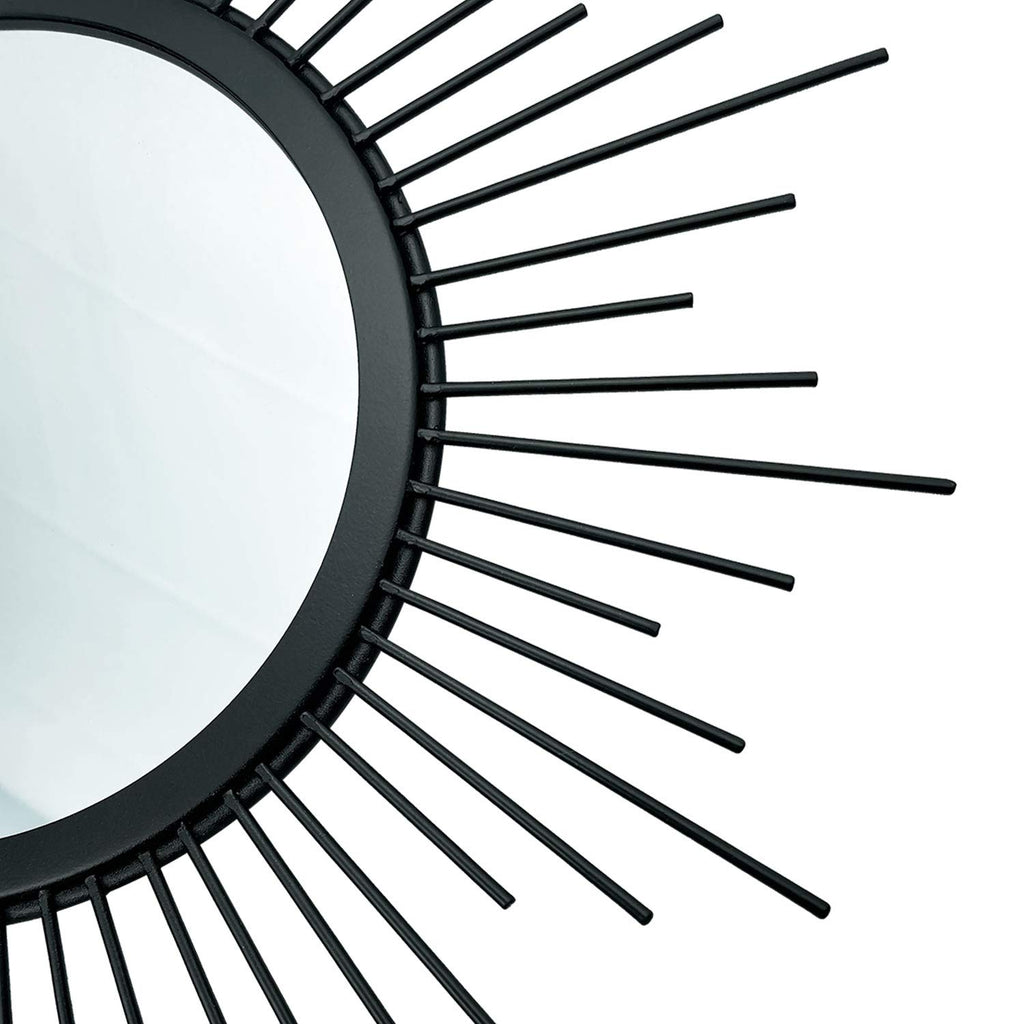 Gold Metal Sunburst Decorative Wall Mirrors, Set of 3