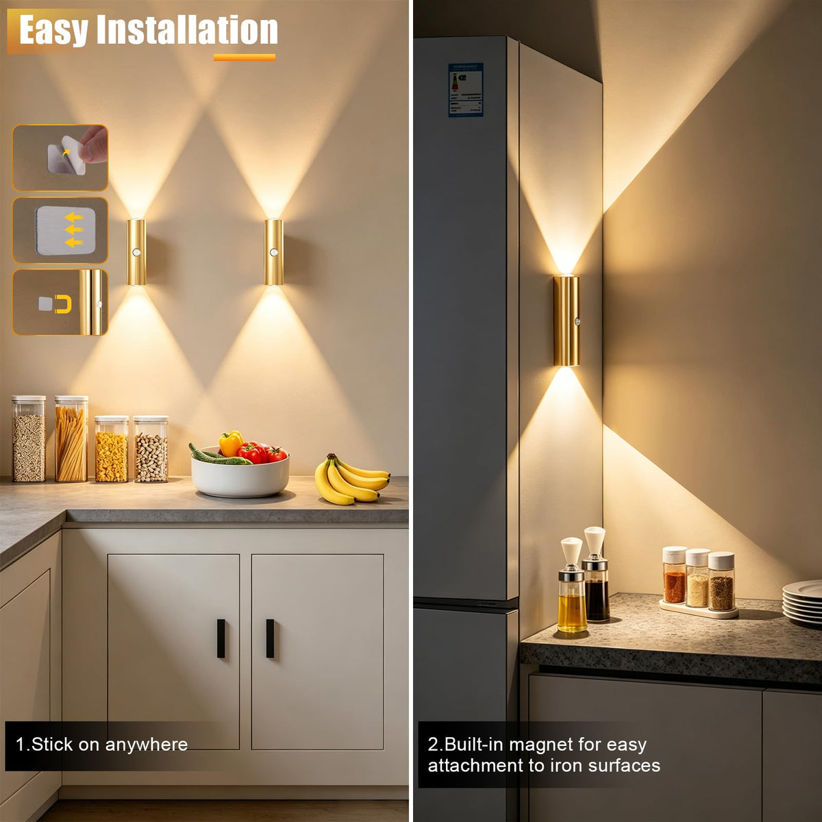 DEXULESA Rechargeable Motion Sensor Magnetic Wall Sconce