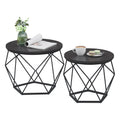 VASAGLE Round Coffee Tables with Steel Frame, Set of 2
