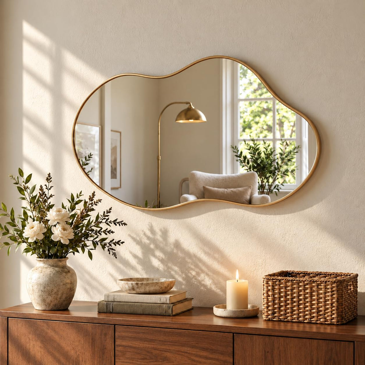 potijo Irregular Asymmetrical Decorative Wall Mirror