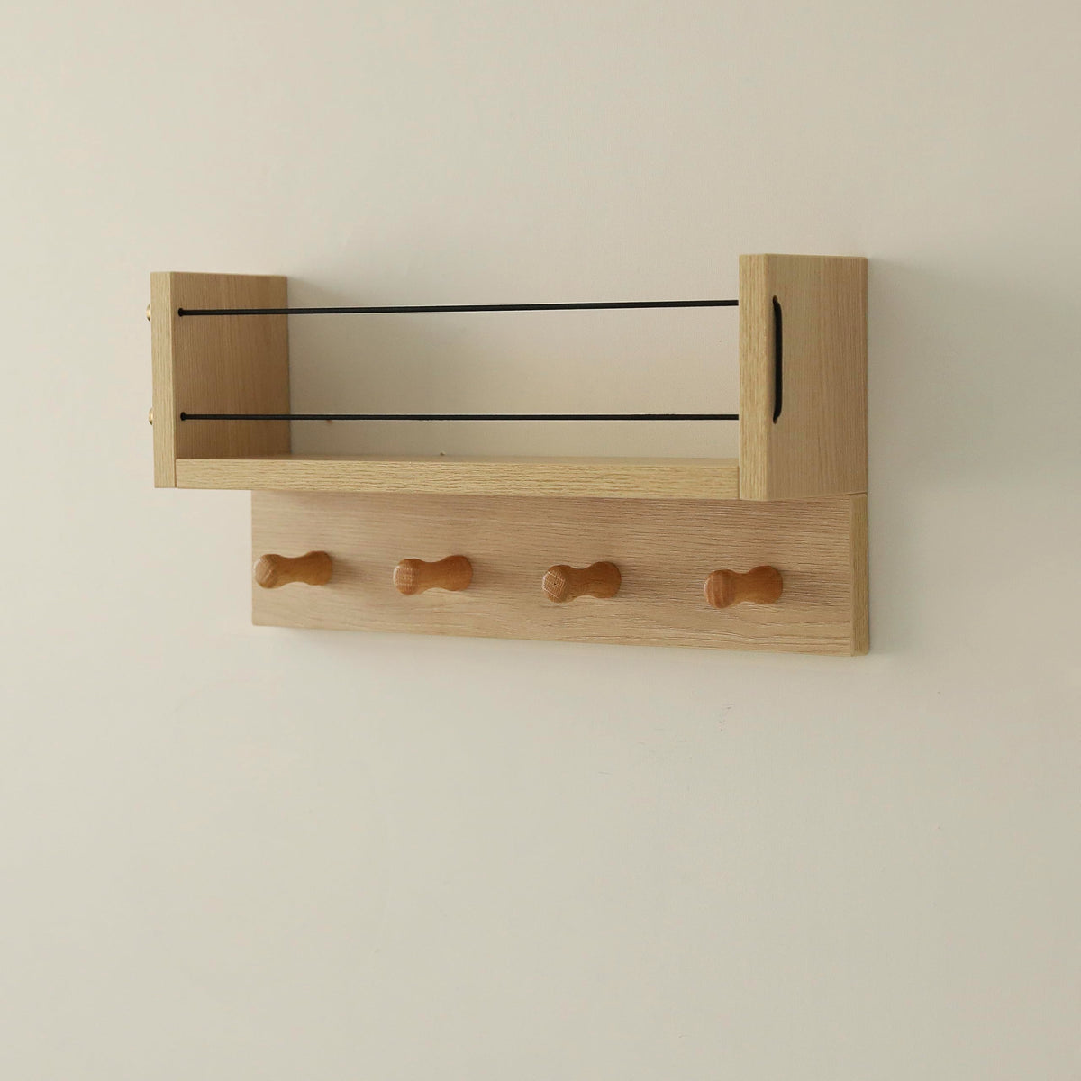 XAOMLP Wooden Wall-Mounted Coat Rack with Hooks