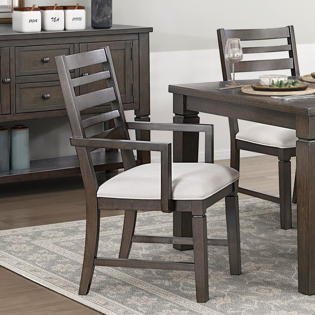6pc Dining Set Dark Espresso Table with Extension Leaf Bench Chairs Comfortable Seats Wooden Dining Furniture