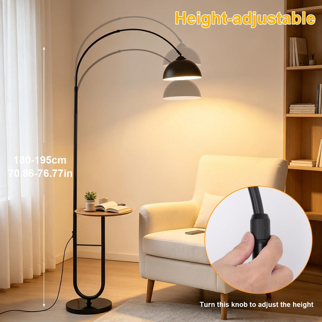 Arc Floor Lamp with Table,E26 Bulb Included