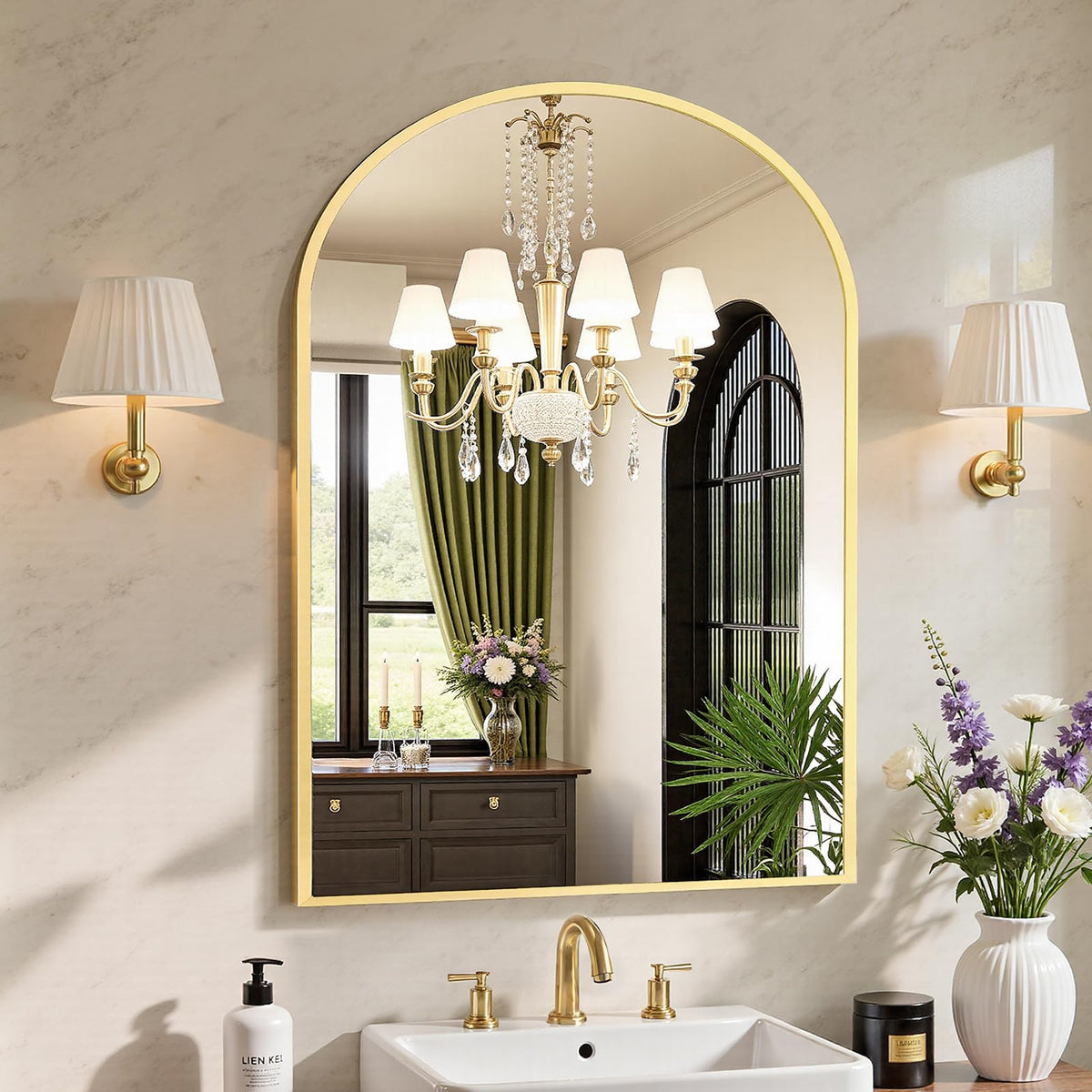 Sweetcrispy Decorative Bathroom Wall Mirror for Home Decor