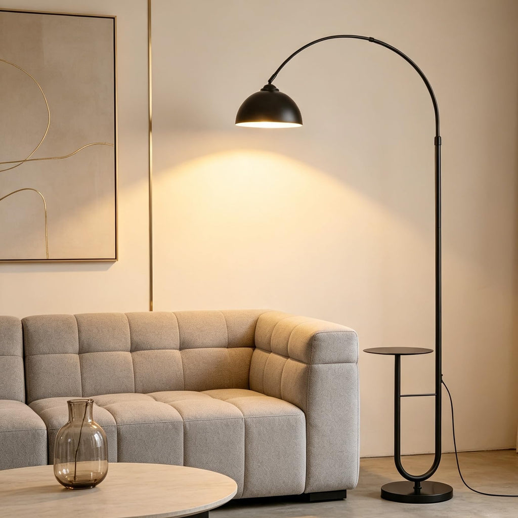 Arc Floor Lamp with Table,E26 Bulb Included