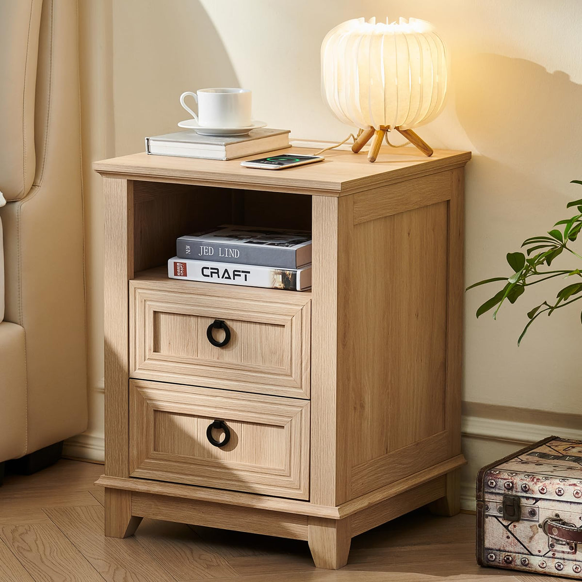 Joaxswe Nightstands with Drawers for Bedroom & Living Room