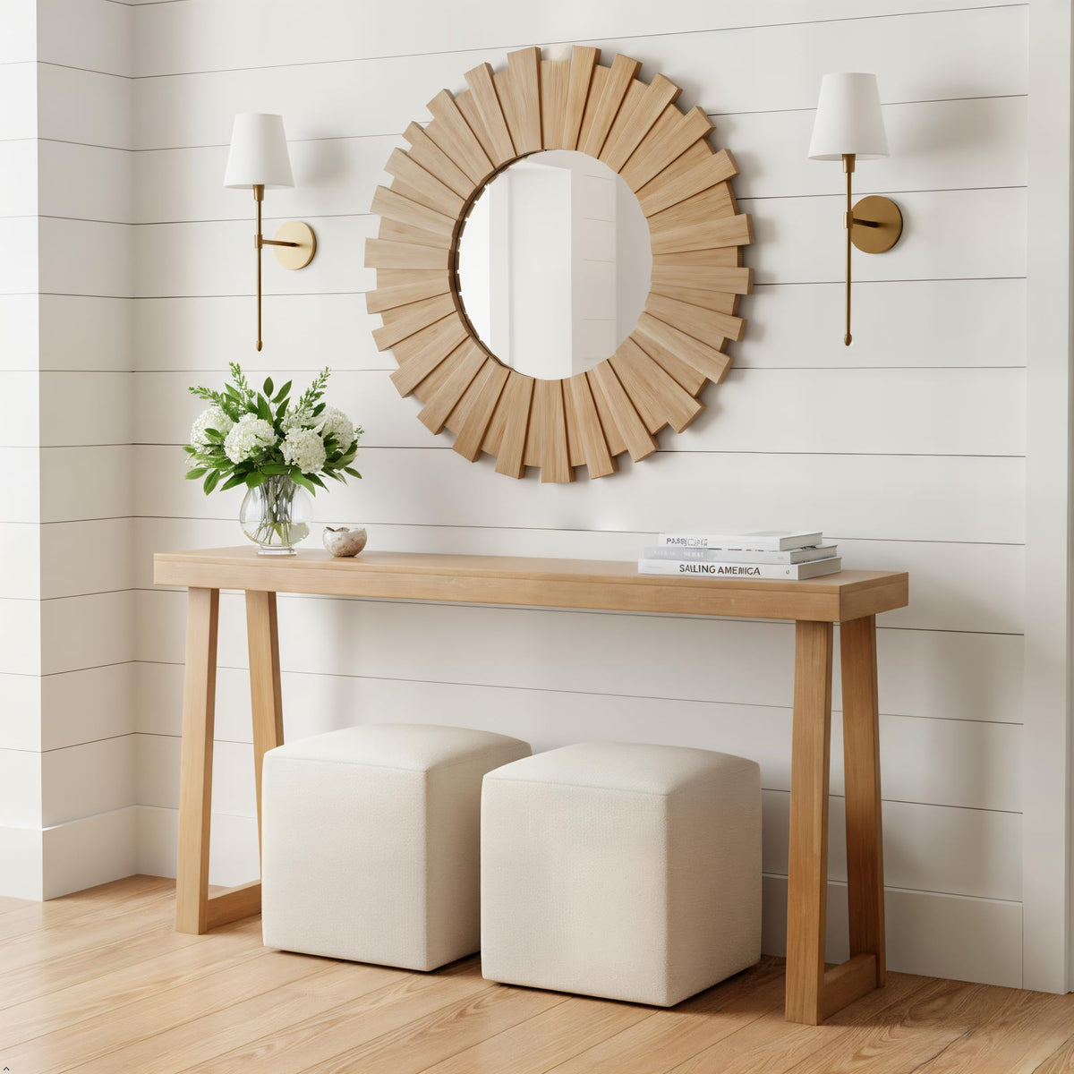 Plank+Beam Solid Wood Console Table for Entryway Decor