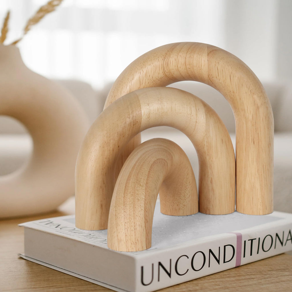 Oakrain Wooden Arch Decorative Accents, Set of 3