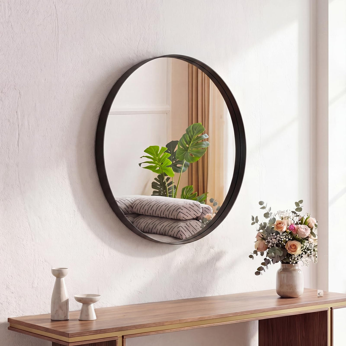 Sweetcrispy Decorative Bathroom Wall Mirror for Home Decor