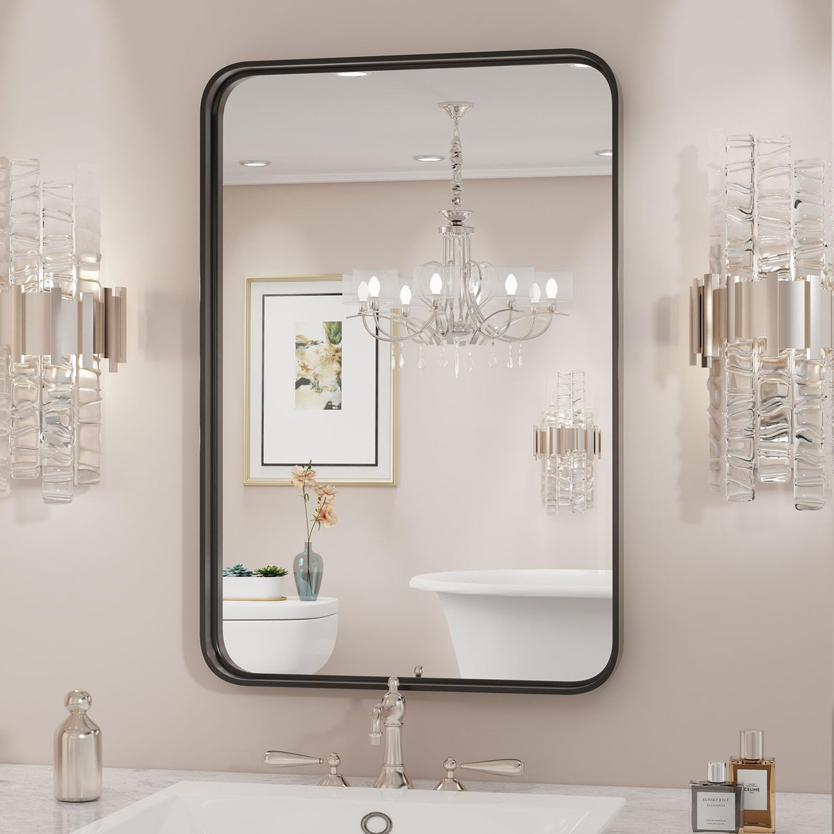 Sweetcrispy Decorative Bathroom Wall Mirror for Home Decor