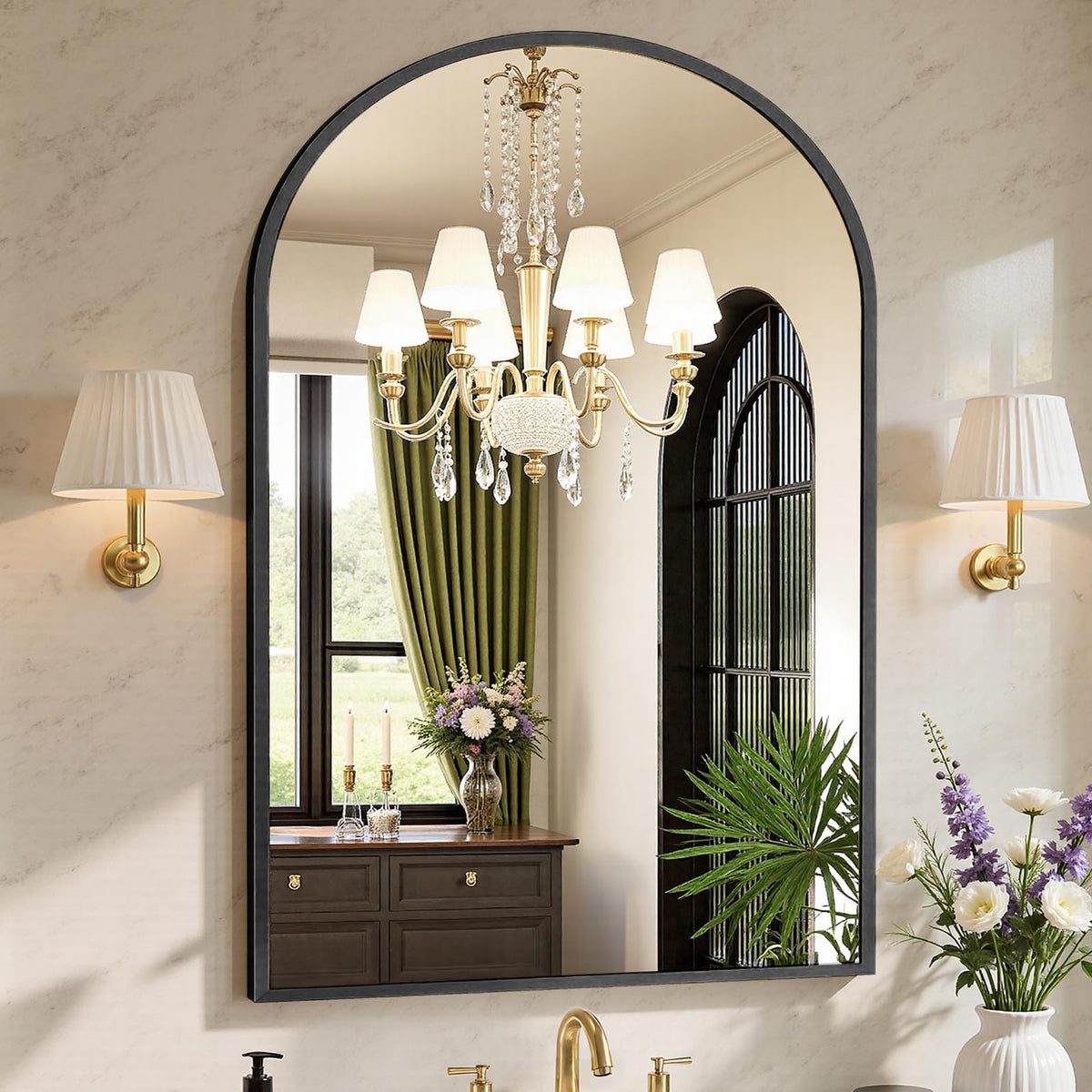 Sweetcrispy Decorative Bathroom Wall Mirror for Home Decor