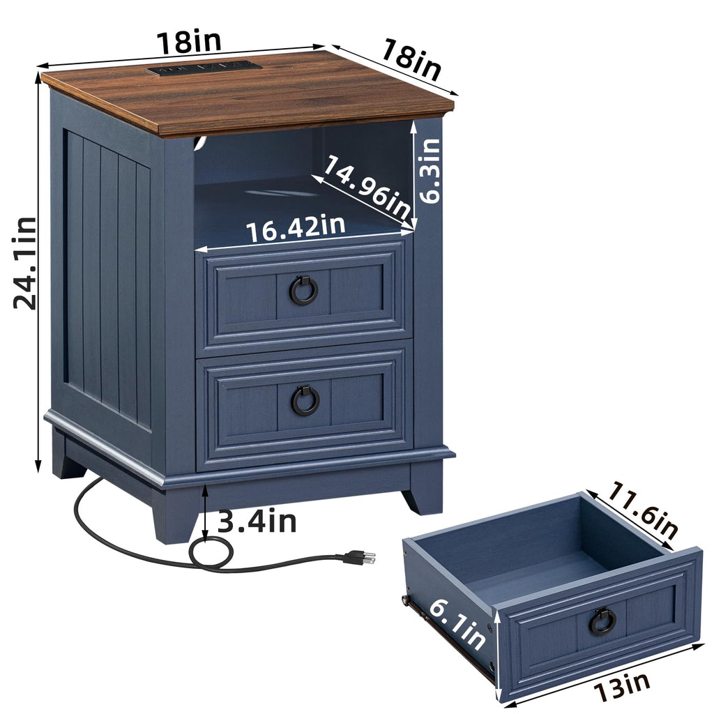 Joaxswe Nightstands with Drawers for Bedroom & Living Room