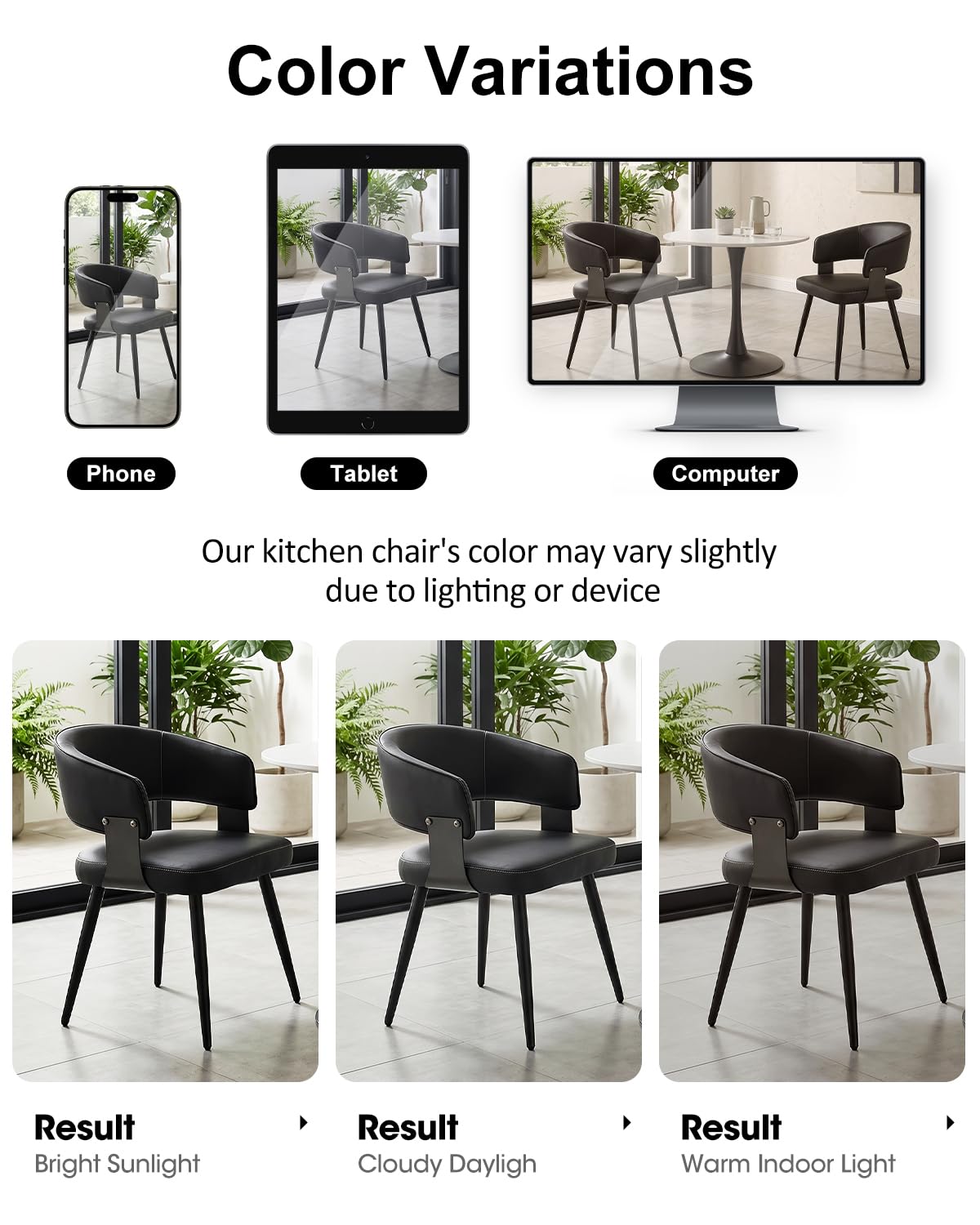 Euklea Modern Faux Leather Dining Chairs, Set of 2
