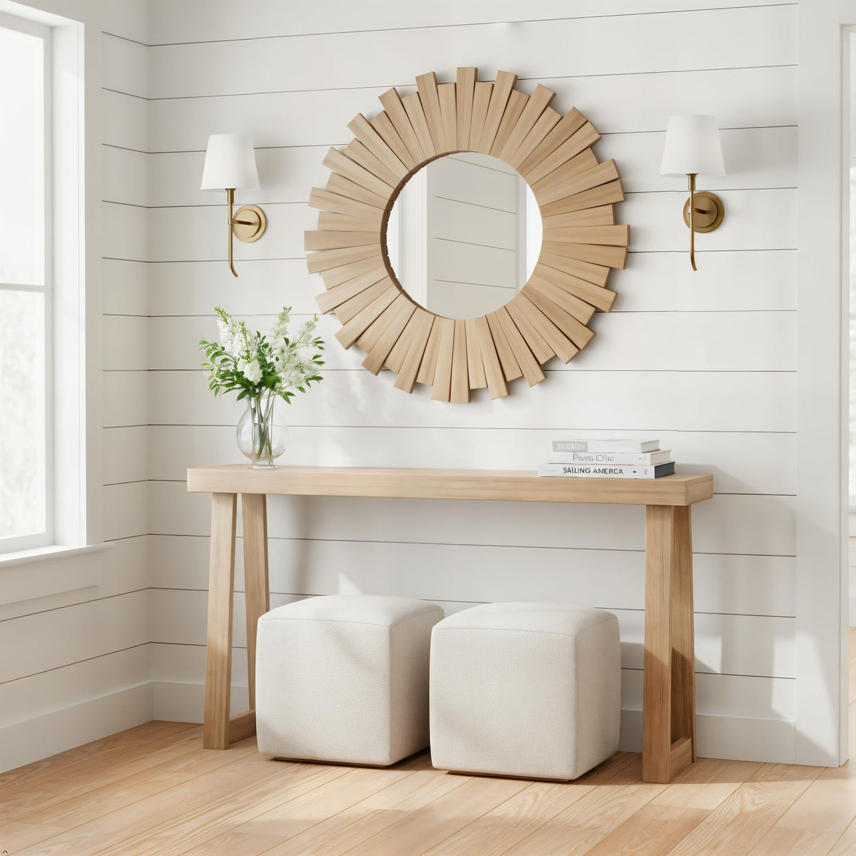 Plank+Beam Solid Wood Console Table for Entryway Decor